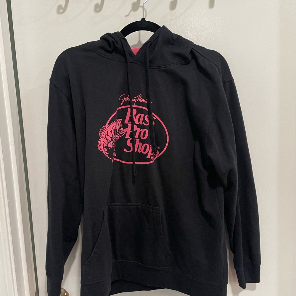 Black Hoodie with Pink Bass Pro Shops Logo